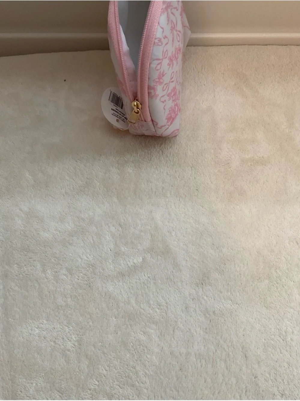 Pink Floral Cosmetic Pouch - Lightweight Makeup Case
